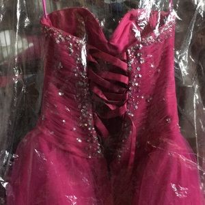 Hot pink prom dress
